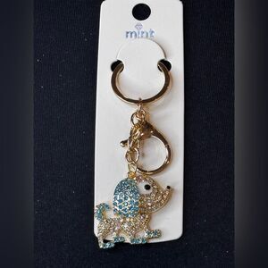 Mint Sparkly Dog Keychain/Purse Charm Blue